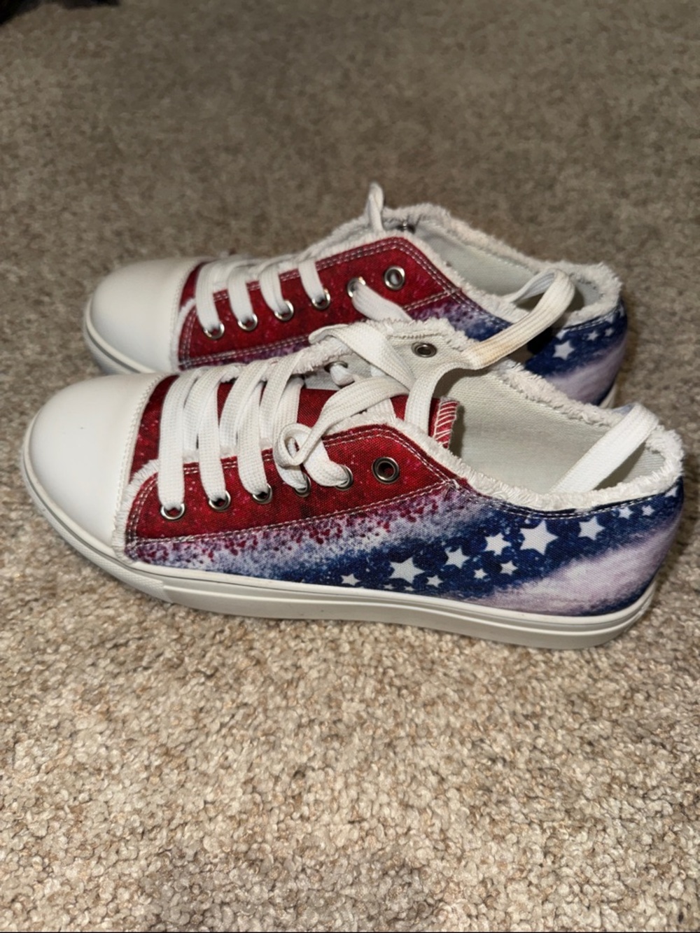 Red, White & Blue Star Slip-On Sneakers